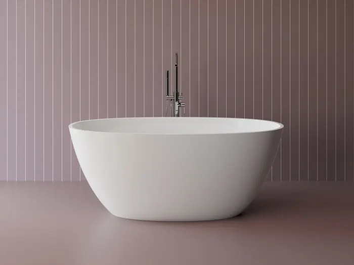 Cada freestanding ovala, compozit alb mat, interior lucios, 149.9x76.2x61 cm Monaco