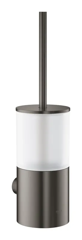 Set perie WC Grohe 40314AL3, Atrio, pe perete, metal, sticla, mat, grafit