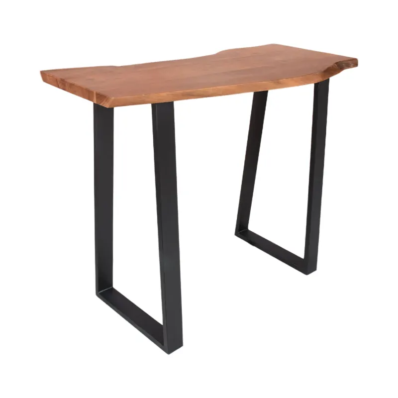 Masa de bar Miles, Lemn masiv acacia, Nuc, 120x53x97 cm - Nuc