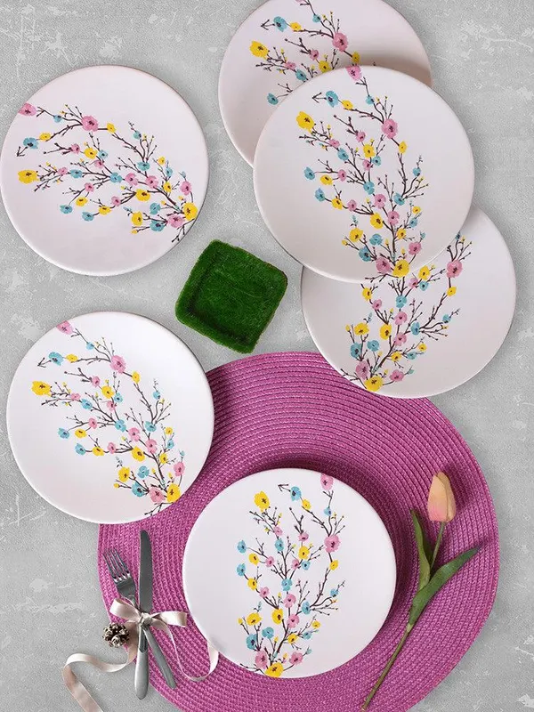 Set 6 Farfurii Spring, Crem, 26 cm - Crem