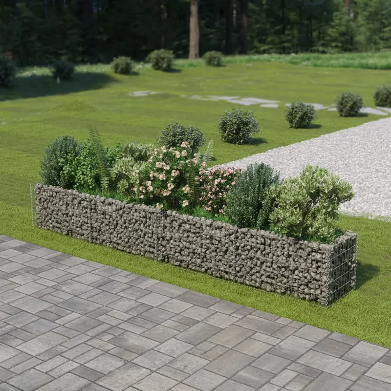 strat inaltat gabion, 360 x 50 x 50 cm, otel galvanizat