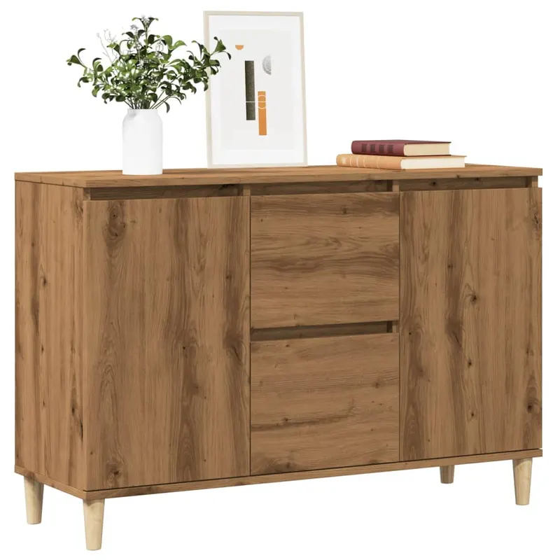 servanta, stejar artizanal, 102x35x70 cm, lemn prelucrat