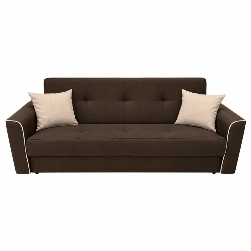 Canapea VERA extensibila, 3 locuri, lada de depozitare, stofa maro închis + bej deschis, 225x90x90 Stofa, Maro + Crem
