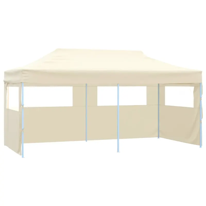 cort de petrecere pliabil cu 4 pereti, crem, 3 x 6 m, otel