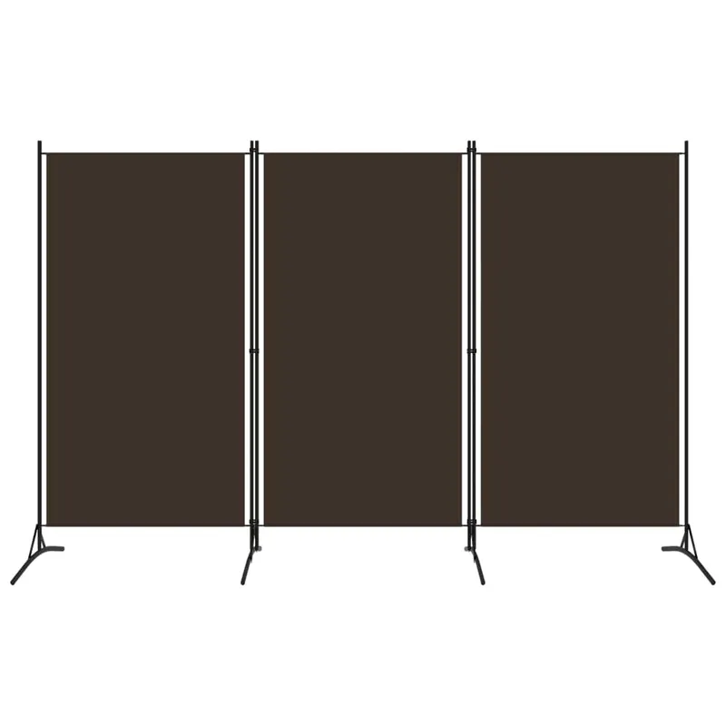 paravan de camera cu 3 panouri, maro, 260 x 180 cm, textil