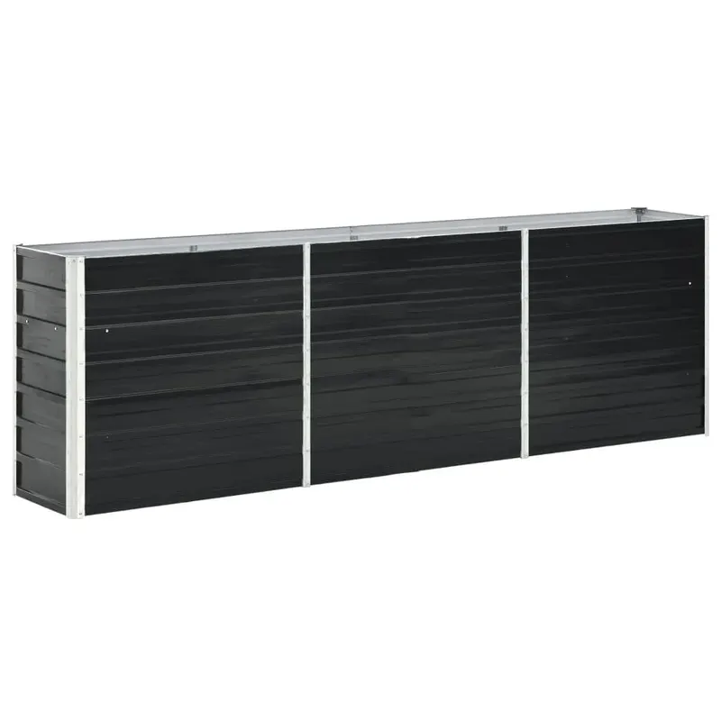 strat inaltat de gradina antracit 240x40x77 cm otel galvanizat