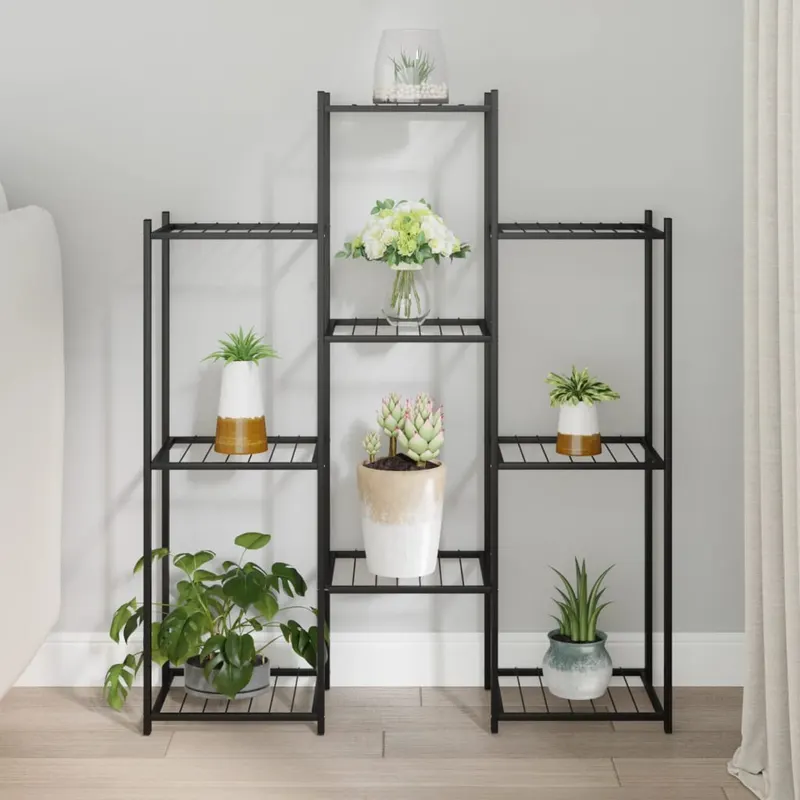 suport pentru flori, 83x25x100 cm, negru, fier