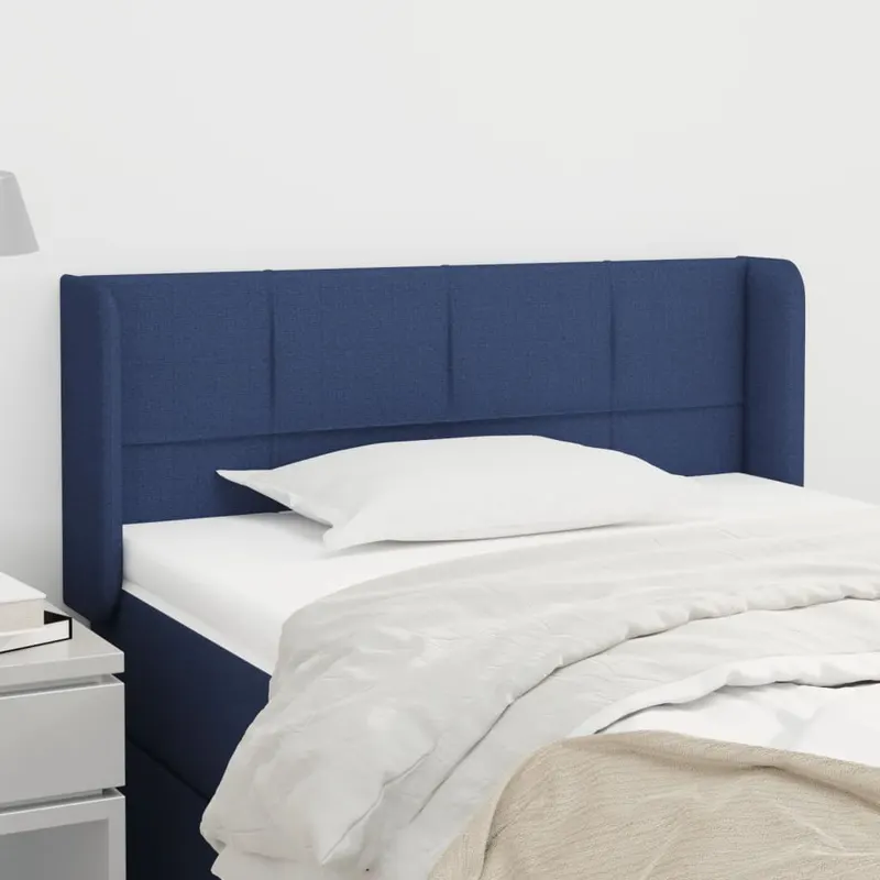 tablie de pat cu aripioare albastru 93x16x78/88 cm textil