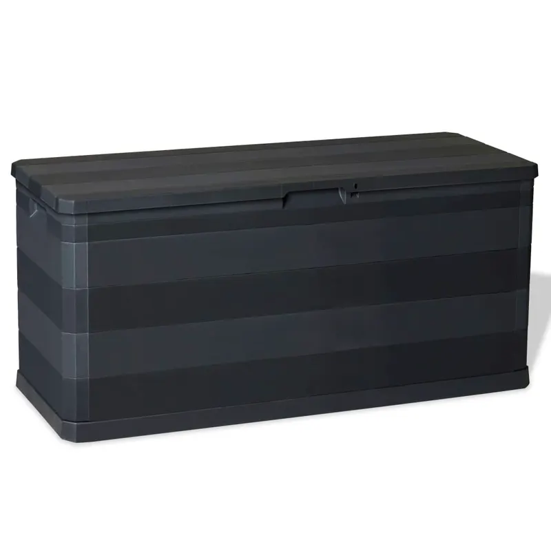 lada de depozitare pentru gradina, negru, 117 x 45 x 56 cm