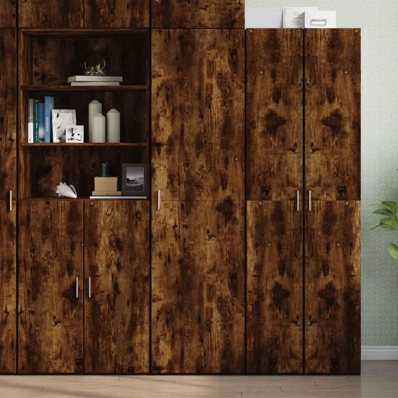 dulap inalt, stejar fumuriu, 50x42,5x185 cm, lemn prelucrat