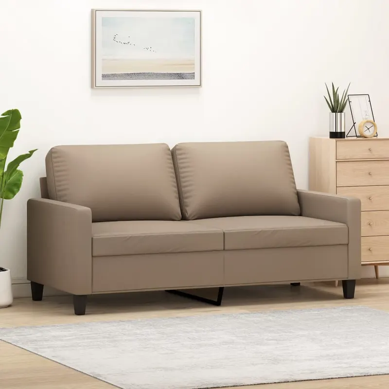 canapea cu 2 locuri, cappuccino, 140 cm, piele ecologica