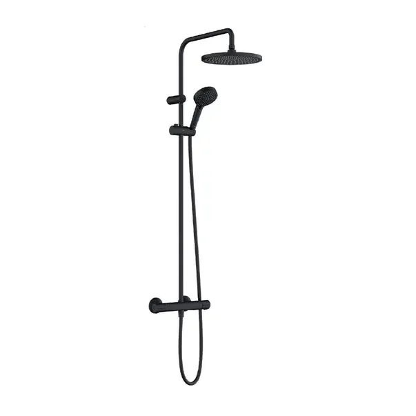 Coloana de dus cu baterie termostatata negru mat Hansgrohe Vernis Blend 240 S cu 2 functii