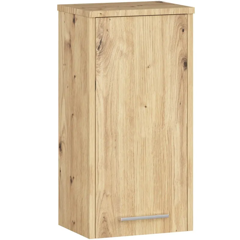 Dulap baie pal suspendat usa reversibila, 30x22.5x60 cm, design cald natural, stejar artisan
