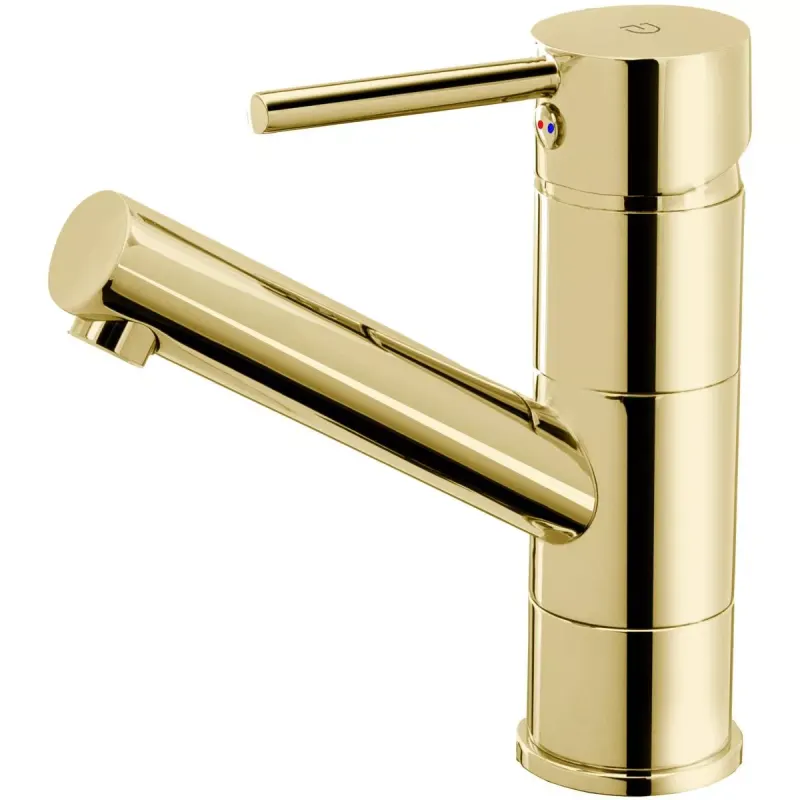 Baterie lavoar Fdesign Flusso, M, 157 mm, ventil, lucios, auriu, FD1-FLS-2A-55