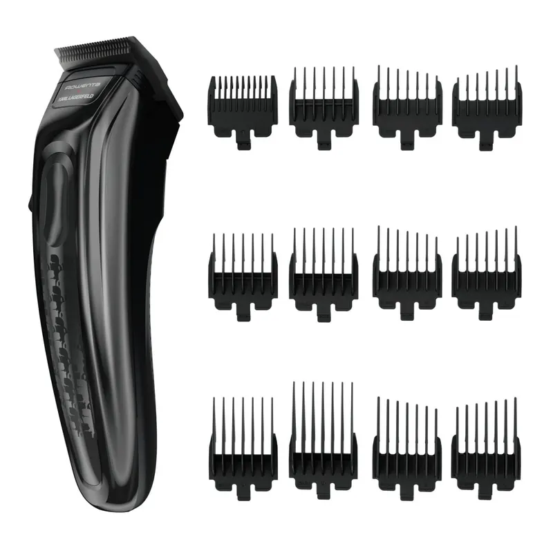 Aparat de tuns Rowenta x Karl Lagerfeld Barber Experience TN155LE0, 6500 rpm, autonomie 150 min, 6 piepteni ficsi, 6 piepteni fade, lame inox