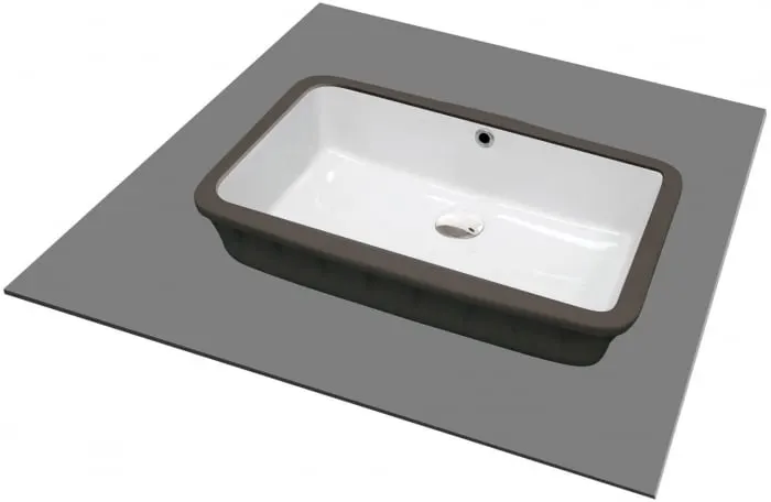 Lavoar ceramic, montare sub blat, 50x30 cm, alb, Deante Temisto