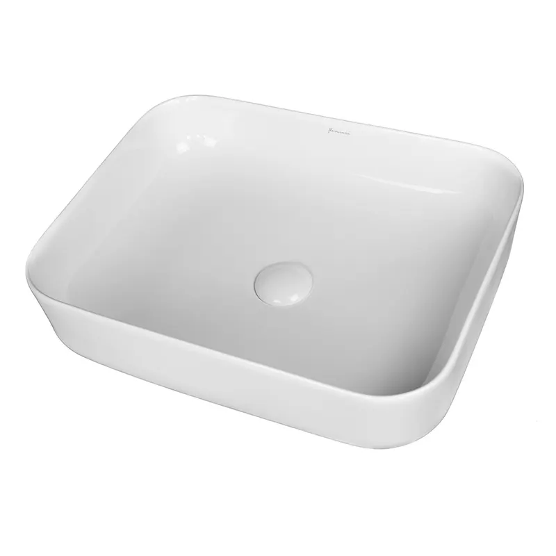 Lavoar pe blat Fluminia Arno, 39 cm, dreptunghiular, alb