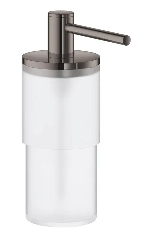 Dozator sapun lichid Grohe 40306A03, Atrio, 160 ml, sticla, metal, fara suport, lucios, grafit