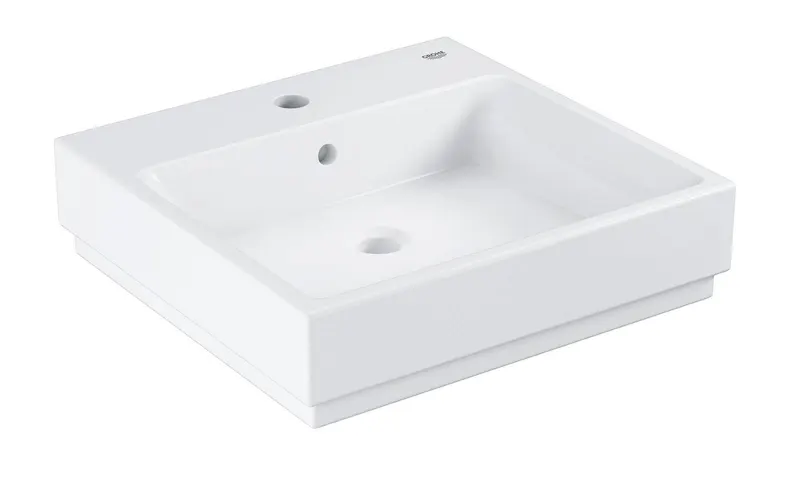 Lavoar Grohe 3947400H, Cube Ceramic, pe blat pe perete, 500 x 490 mm, PureGuard, alb