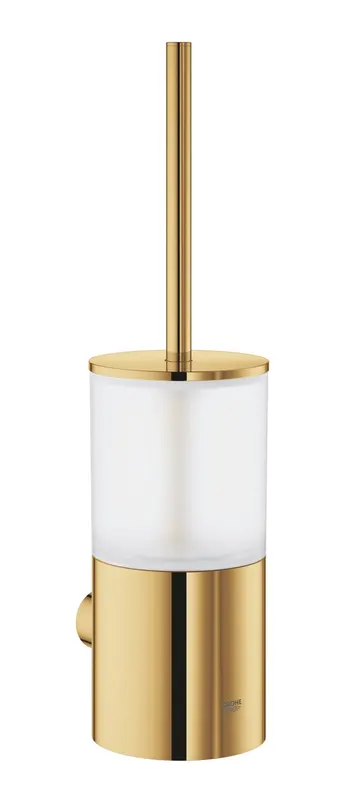 Set perie WC Grohe 40314GL3, Atrio, montare pe perete, fixare ascunsa, sticla metal, lucios, auriu