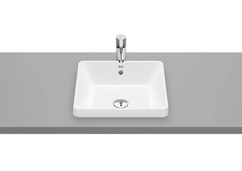 Lavoar Roca A3270Y7000, 390 mm, 370 mm, 160 mm, 1 cuve, suprafata antiaderent, in blat, fara nr orificii baterie, Alb