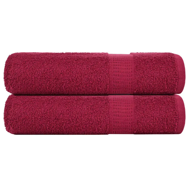 Prosoape de baie, frogn, 2 buc., bordeaux, 100x150 cm, 360 g/m2