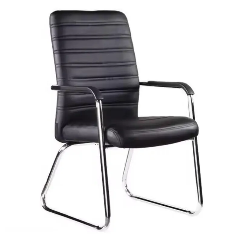 Scaun pentru oaspeti Sefine, picior din crom, Alb - Negru, 53x45x97 cm, 45x53 cm - Negru