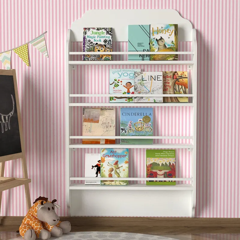 Bibliotecă Montessori, Alb, 80x12x132 cm - Alb