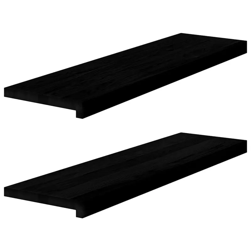 glafuri 2 buc maro inchis 90x25x2 cm lemn masiv de stejar