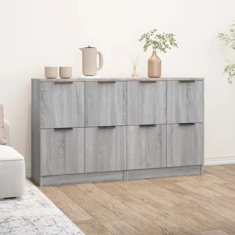 servante, 2 piese, sonoma gri, 60x30x70 cm, lemn prelucrat