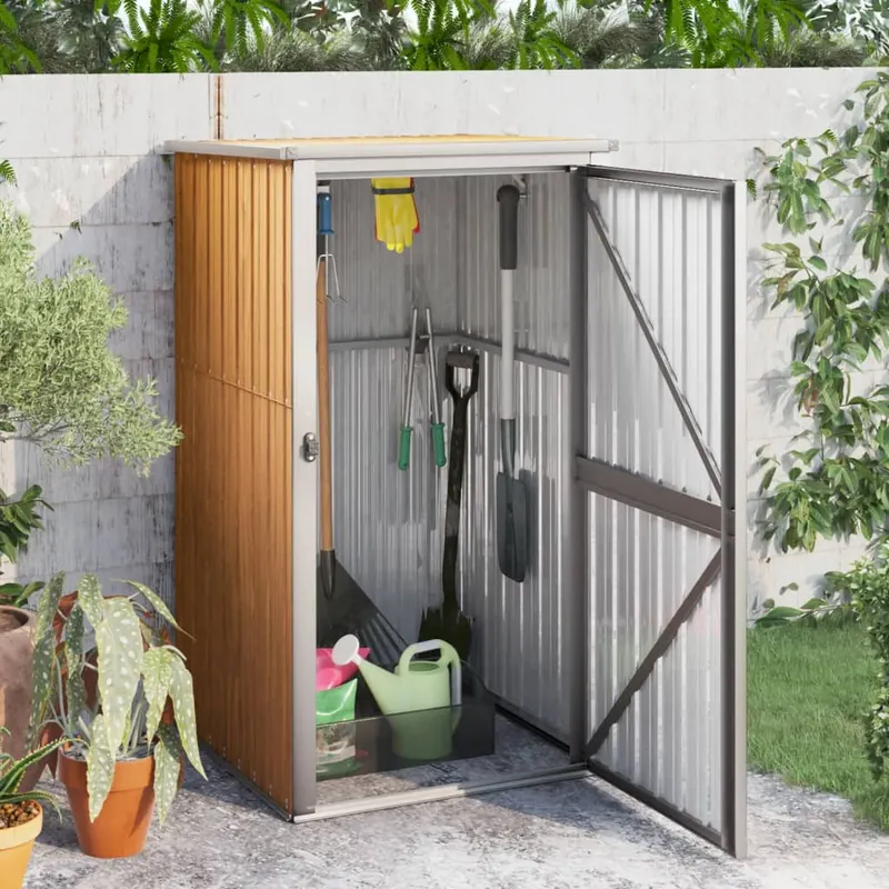 sopron de gradina, maro, 88x89x161 cm, otel galvanizat
