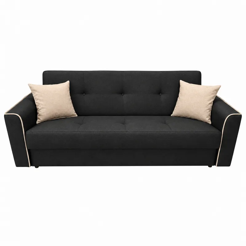 Canapea VERA extensibila, 3 locuri, lada de depozitare, stofa Gri Inchis + Bej, 225x90x90 Stofa, Gri Inchis + Bej