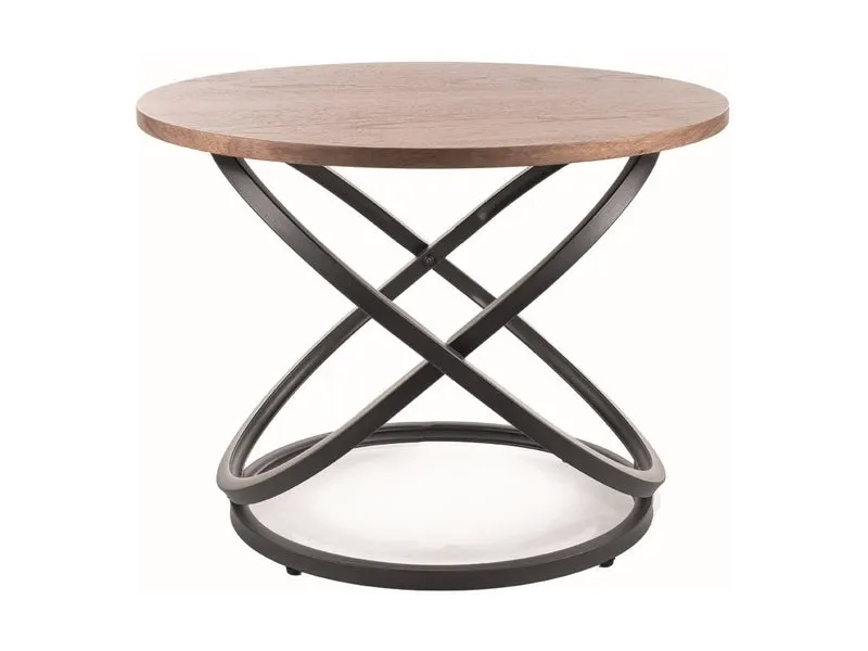 Masuta de cafea TARA BROWN/BLACK Ø60 x 45 CM - Lemn