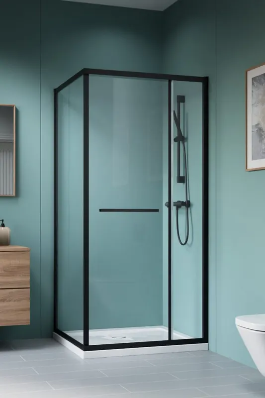Cabina de dus dreptunghiulara Radaway Alienta SD II 100x80x200,6 cm, negru, sticla 6 mm, usi culisante