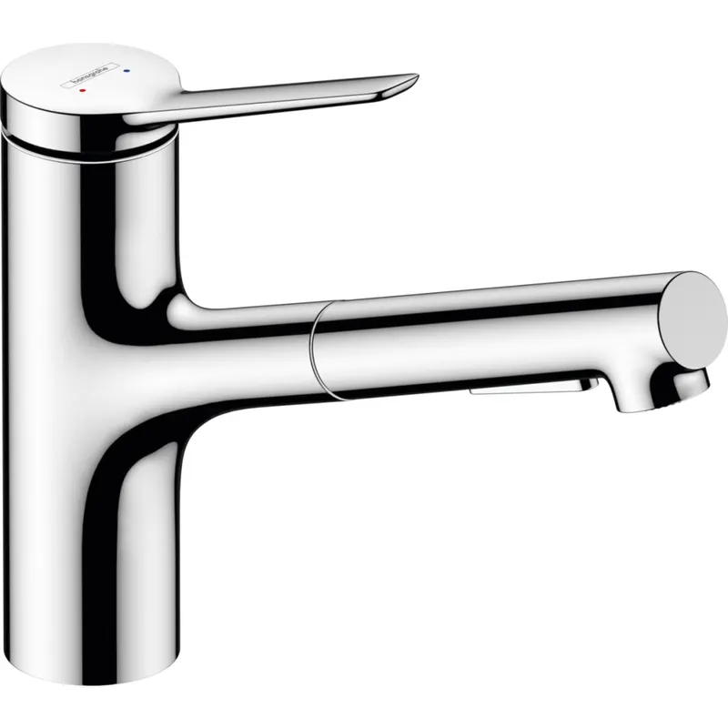 Baterie chiuveta bucatarie cu dus extractibil crom lucios, monocomanda Hansgrohe Zesis M33 74803000