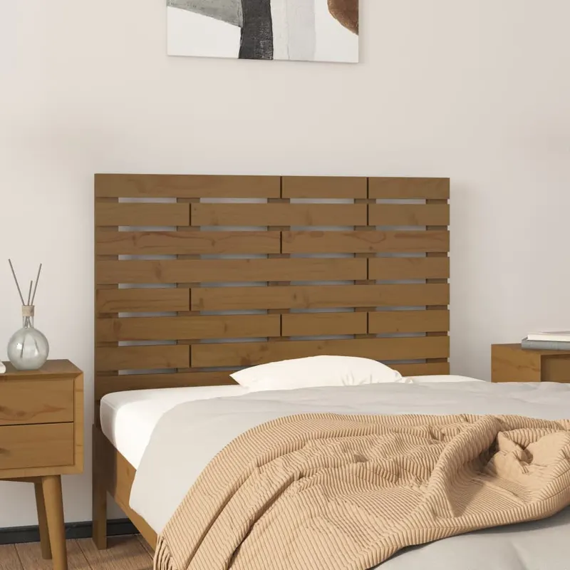 tablie de pat pentru perete, maro miere, 106x3x63 cm, lemn pin