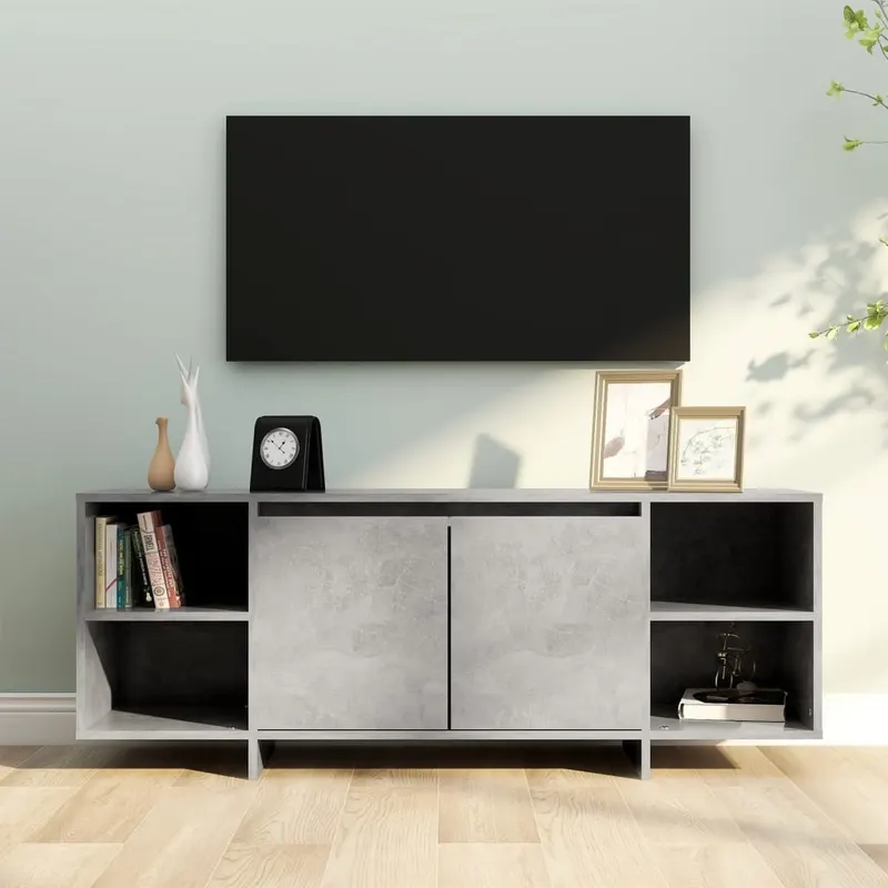 comoda tv, gri beton, 130x35x50 cm, pal