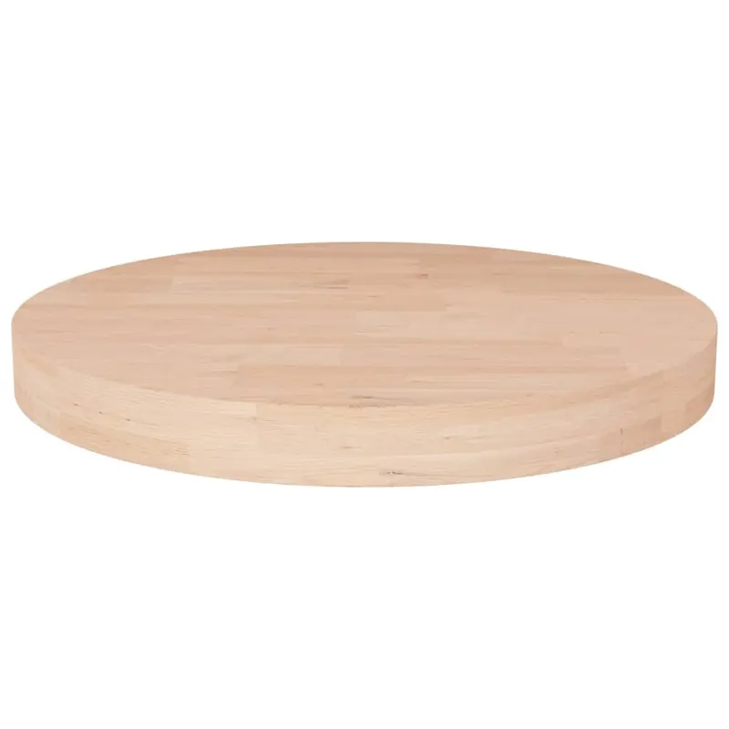 blat de masa rotund, Ø50x4 cm, lemn masiv stejar netratat