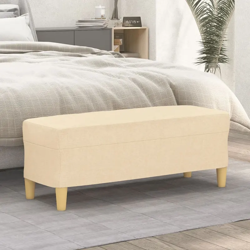 banca, crem, 100x35x41 cm, textil