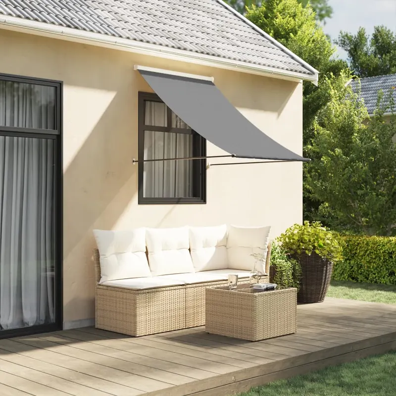 copertina retractabila, antracit, 150x150 cm, tesatura si otel