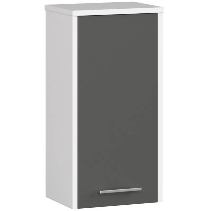 Dulap baie suspendat pal usa reversibila, 30x22.5x60 cm, depozitare eficienta, alb si gri