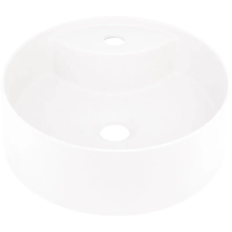 Lavoar pe blat compozit alb Deante Silia cu orificiu baterie, 36 cm