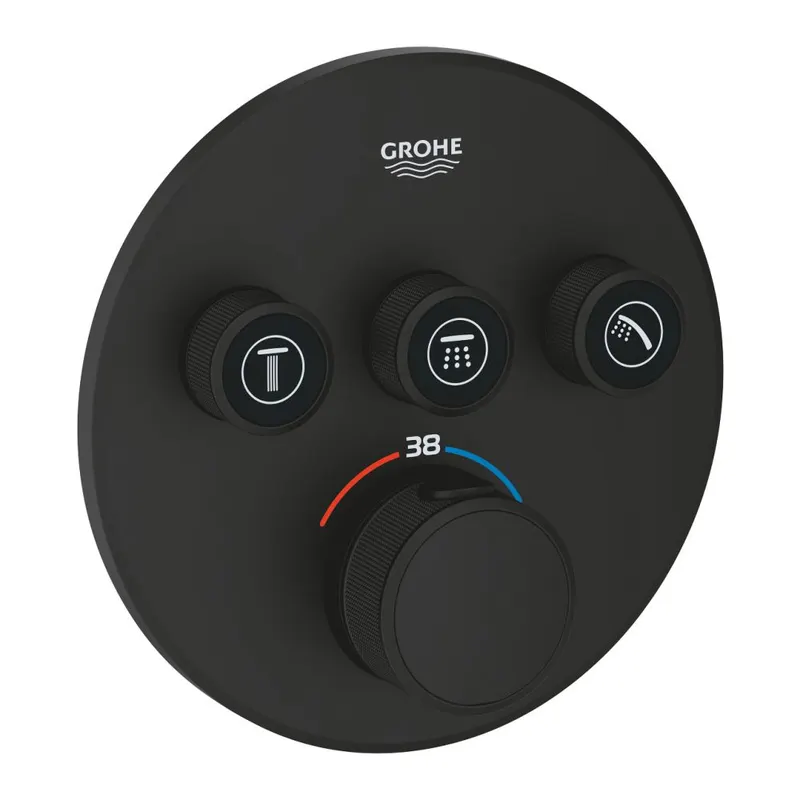 Baterie cada sau dus termostatata Grohe SmartControl negru mat