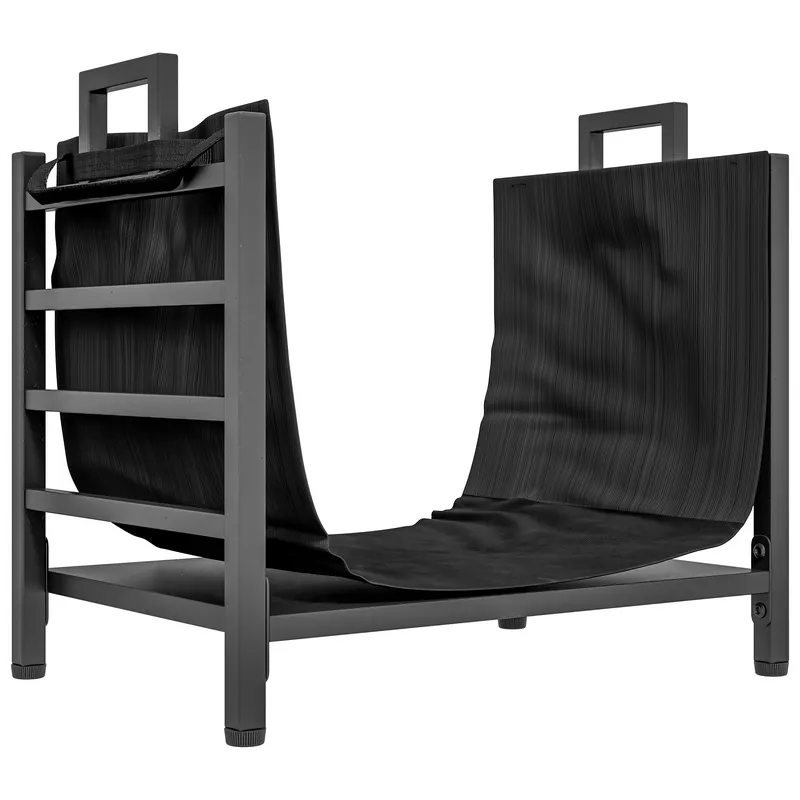 Outsunny Suport de Lemne, cu husă de transport din Oxford 600D, Capacitate 50 kg, 49x34x44 cm, Negru