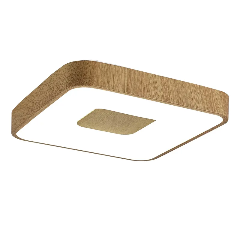 Plafoniera dimabila CCT cu telecomanda COIN SQUARE WOOD - 54cm