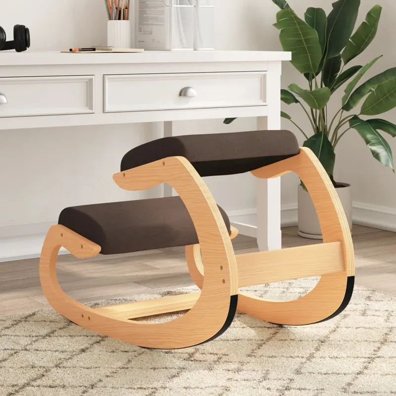 scaun de genunchi, maro, 55x84x55 cm, placaj de mesteacan