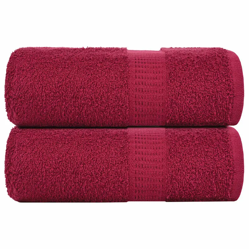 Prosoape de baie, frogn, 2 buc., bordeaux, 30x30 cm, 360 g/m2