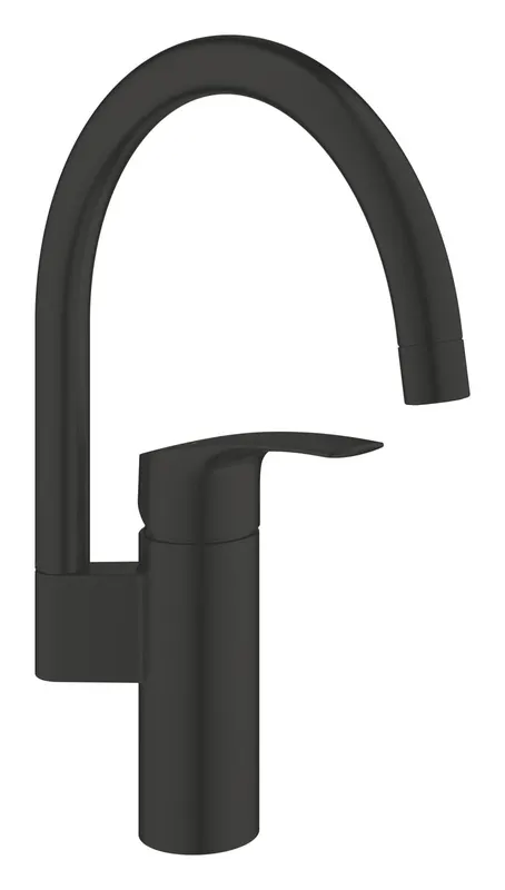Baterie bucatarie Grohe 332022433, Eurosmart, tip comanda monocomanda, marime inalta, forma pipa tip c, negru
