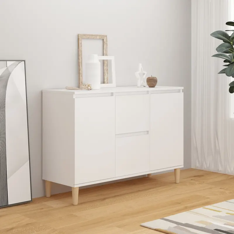servanta, alb, 101x35x70 cm, lemn prelucrat