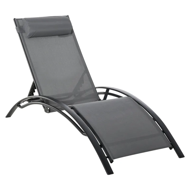 Outsunny Sezlong de Gradina 5 Inclinari din Aluminiu cu Perna Detasabila| Ro